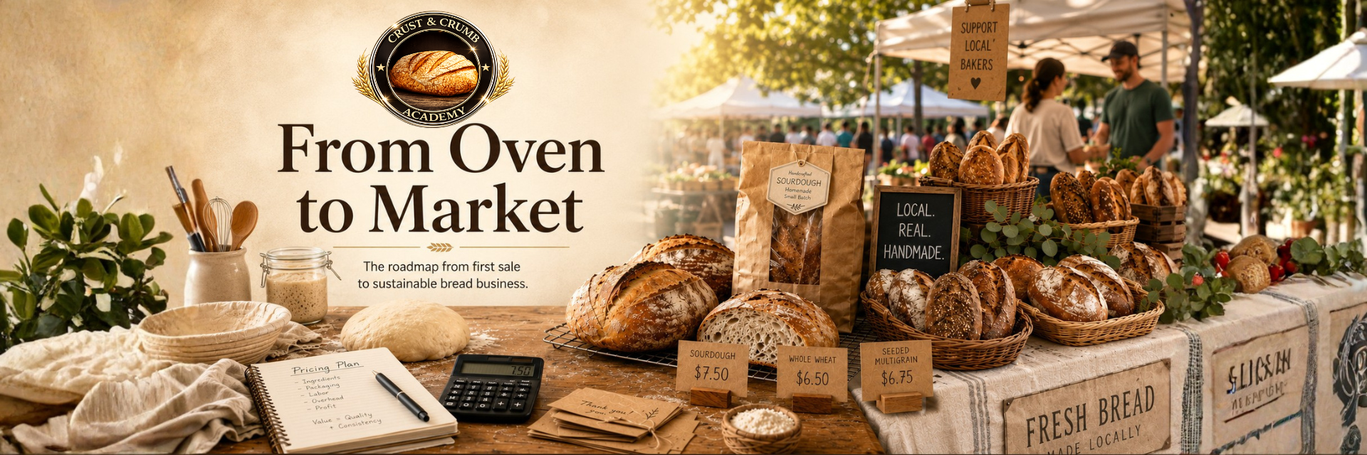 From Oven to Market closing banner leading to the main course page