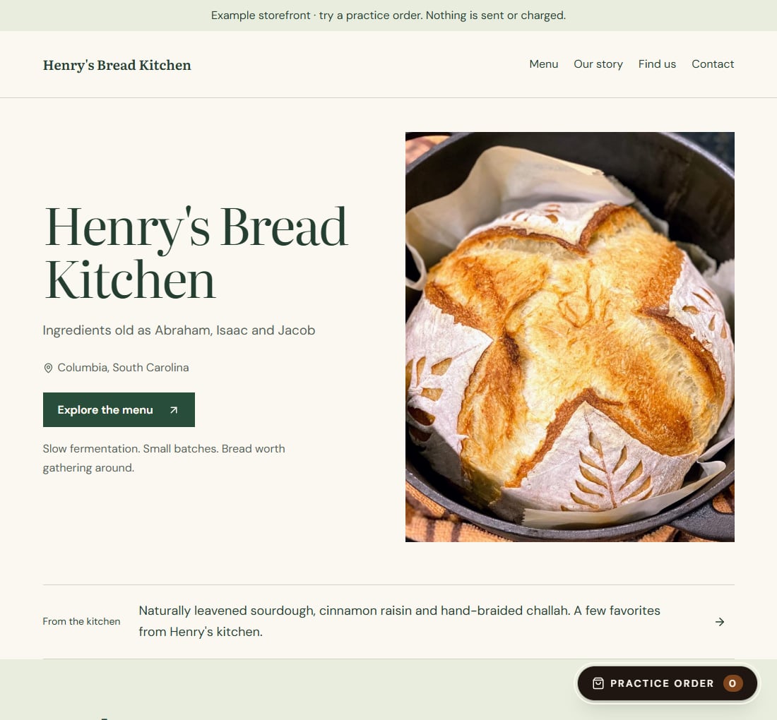 Henry’s Bread Kitchen shown in the Neighborhood design